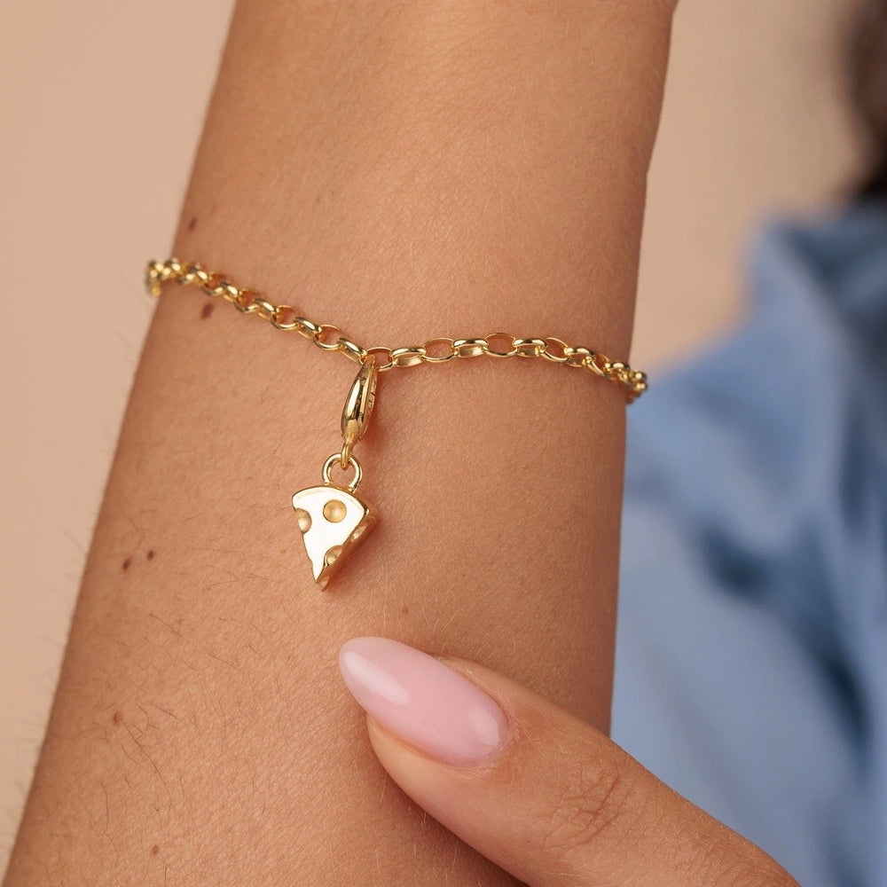 Gold Plated Cheese Slice Charm CGCHS