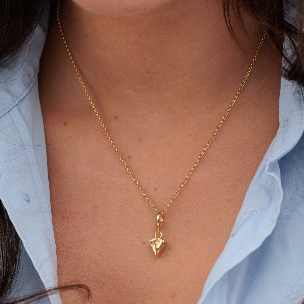 Gold Plated Cheese Slice Necklace CNGCHS-1