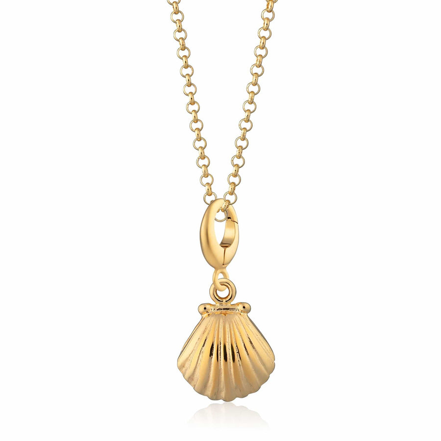 Gold Plated Clam Shell Necklace CNGCS-1