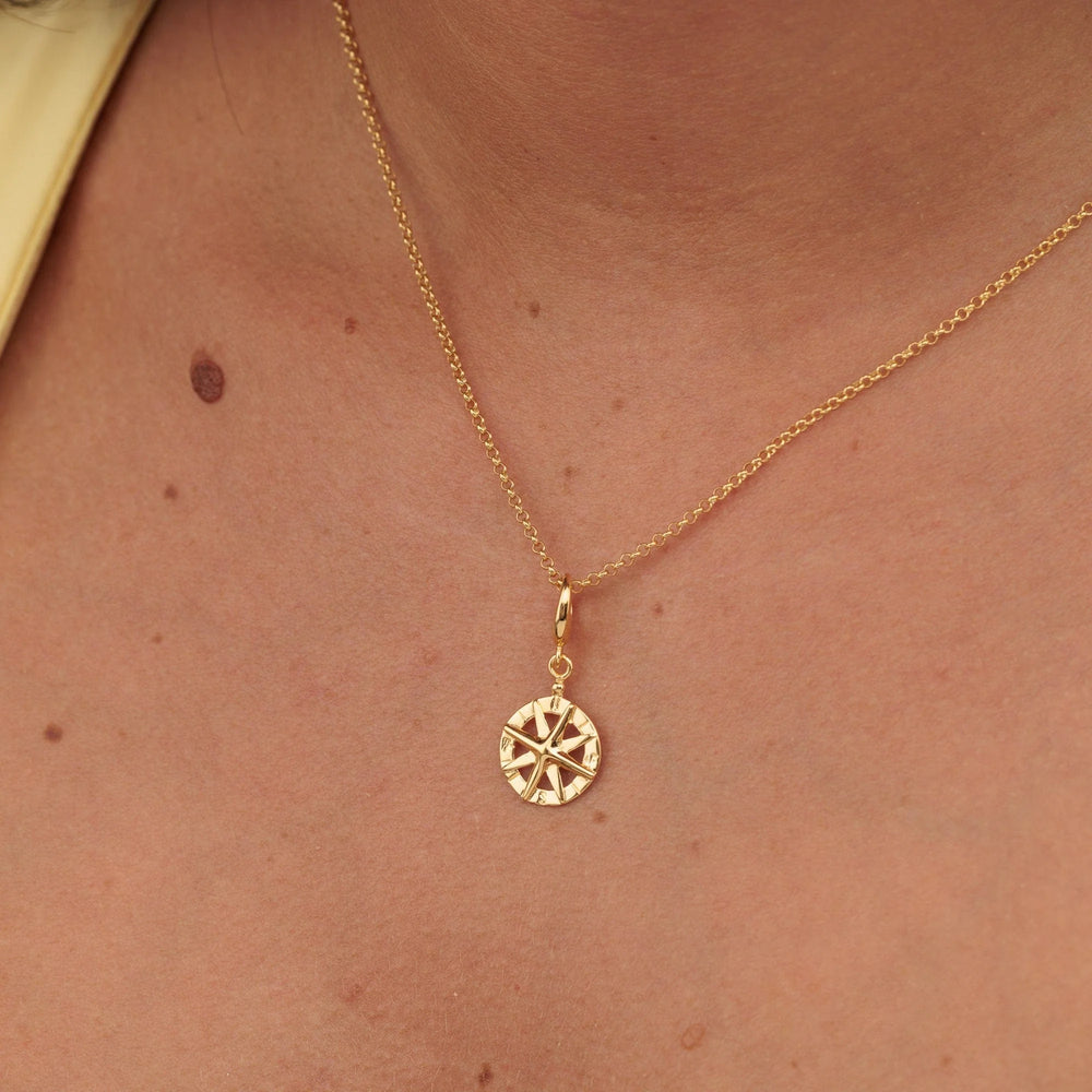 Gold Plated Compass Necklace CNGCP-1