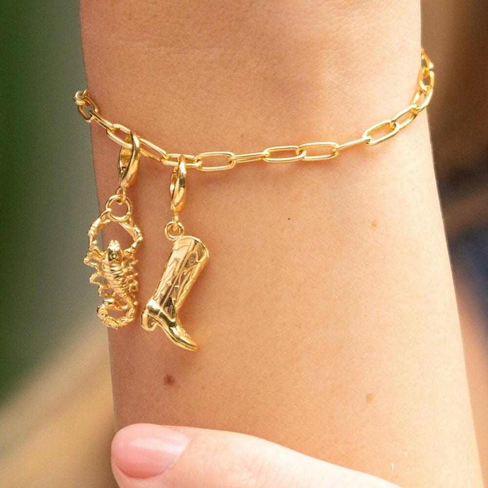 Gold Plated Cowboy Boot Charm CGCOBO