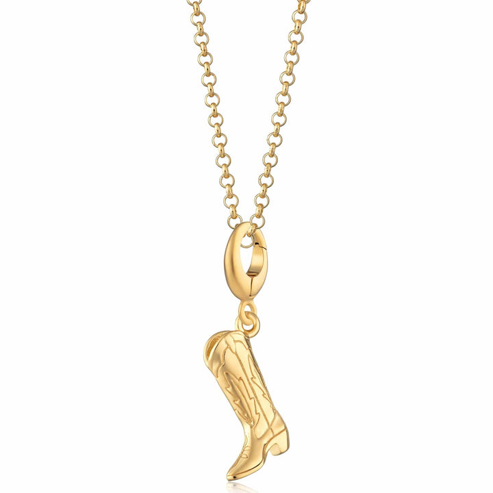 Gold Plated Cowboy Boot Necklace CNGCOBO-1