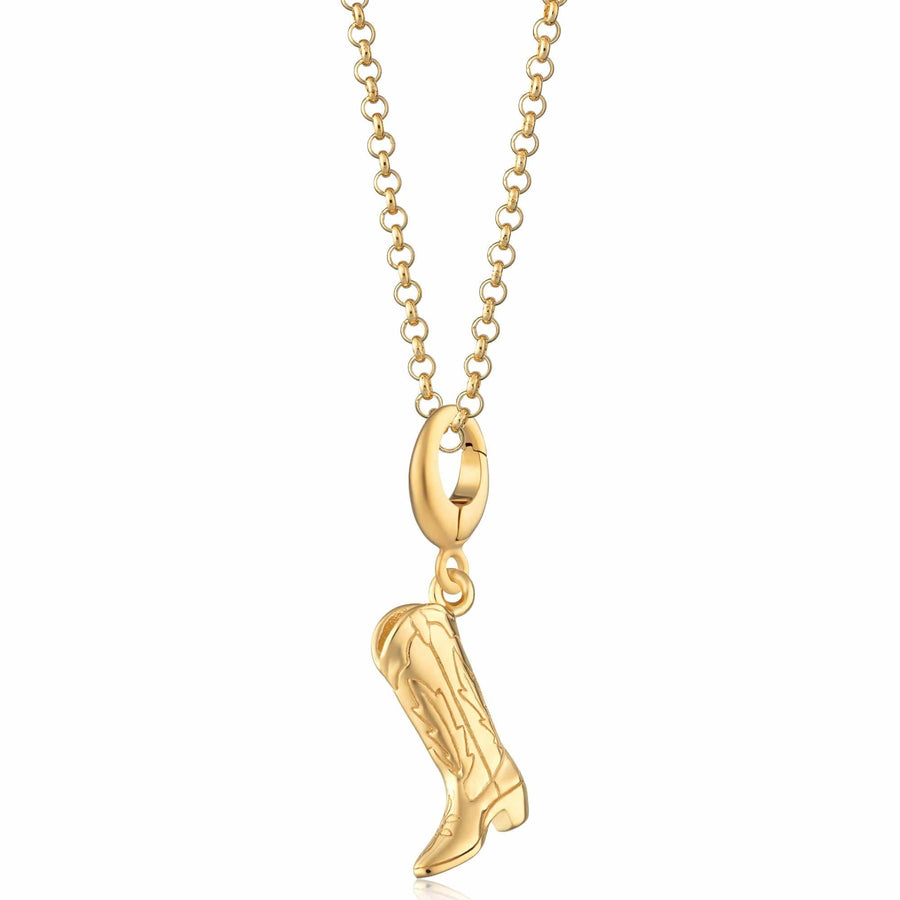 Gold Plated Cowboy Boot Necklace CNGCOBO-1