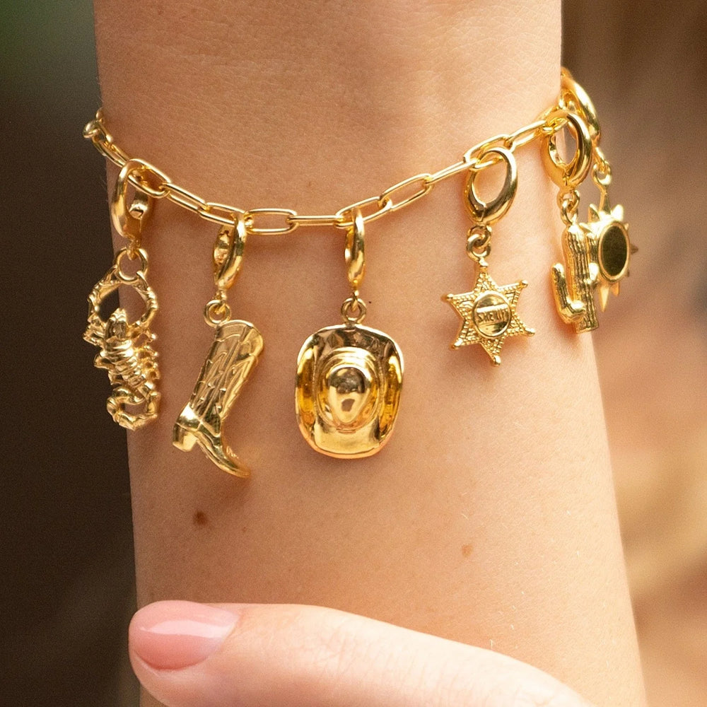 Gold Plated Cowboy Hat Charm CGCOHT