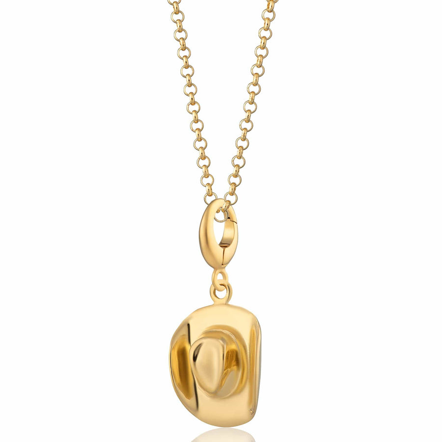 Gold Plated Cowboy Hat Necklace CNGCOHT-1