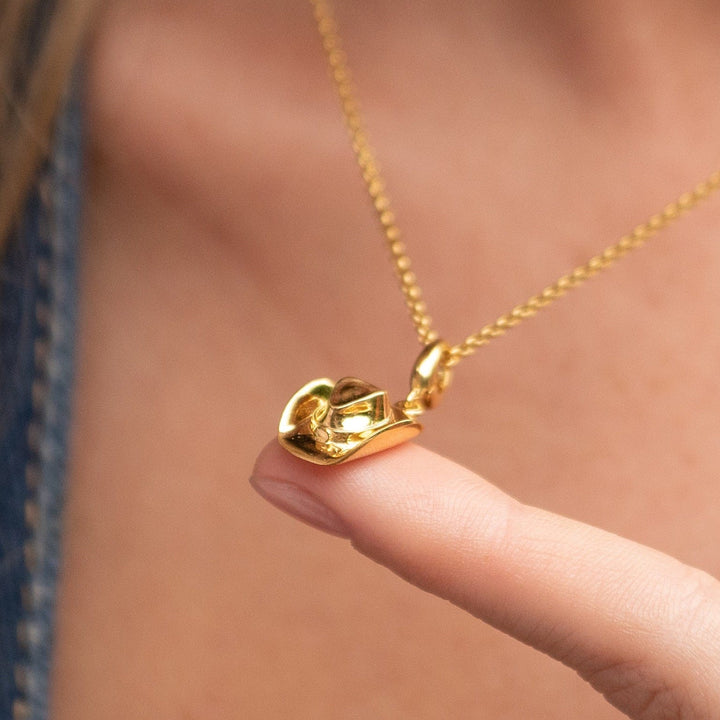 Gold Plated Cowboy Hat Necklace CNGCOHT-1