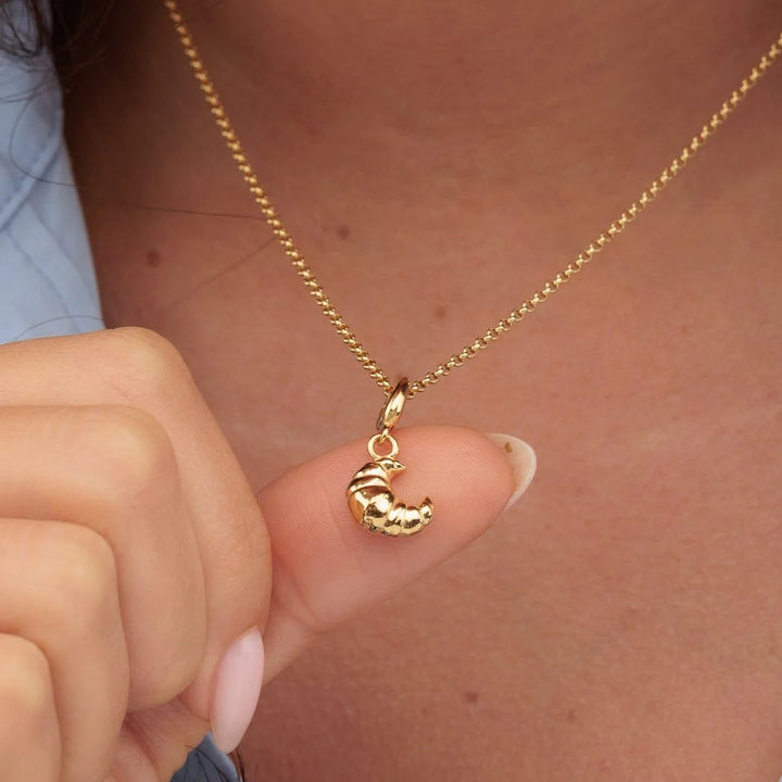 Gold Plated Croissant Necklace CNGCRS-1