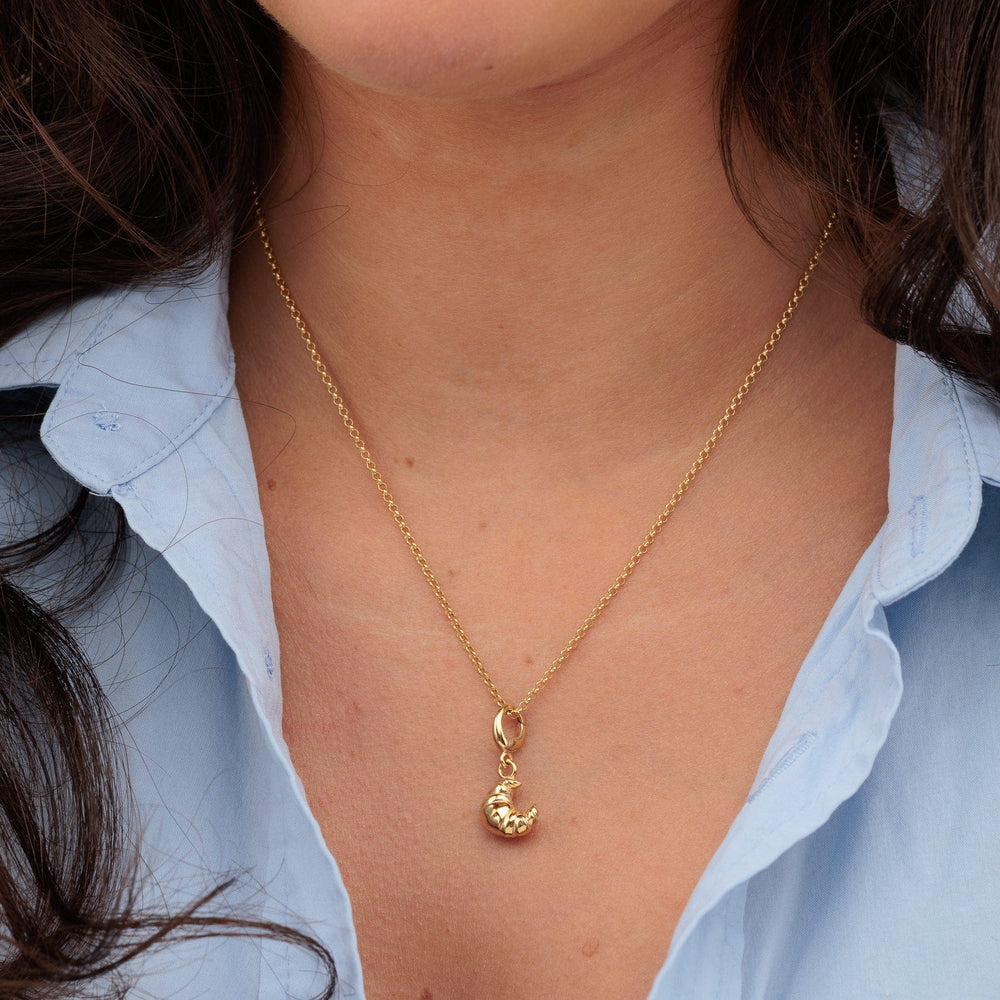 Gold Plated Croissant Necklace CNGCRS-1