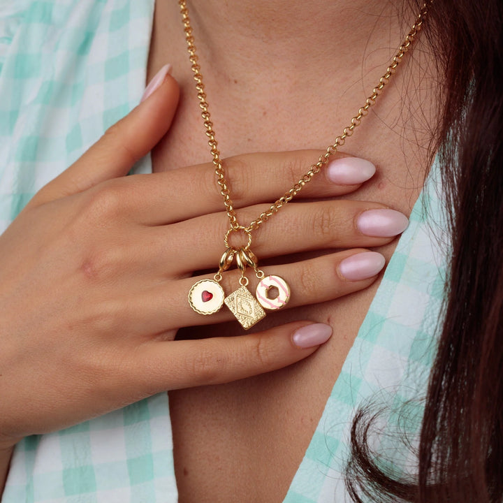 Gold Plated Custard Cream Charm CGBC