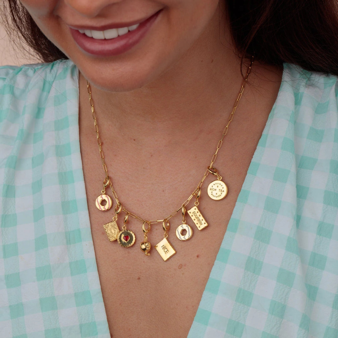 Gold Plated Custard Cream Charm CGBC