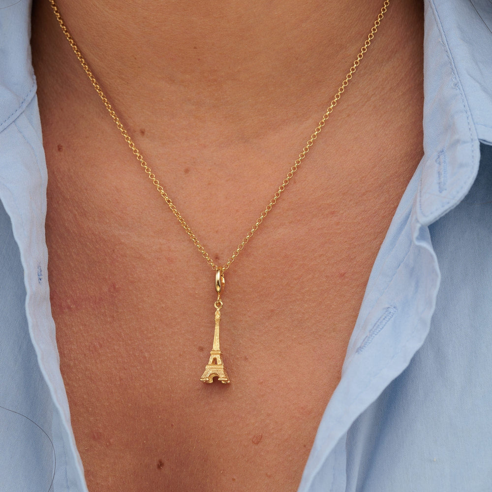 Gold Plated Eiffel Tower Necklace CNGEI-1