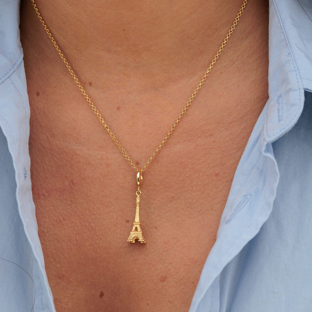 Gold Plated Eiffel Tower Necklace CNGEI-1