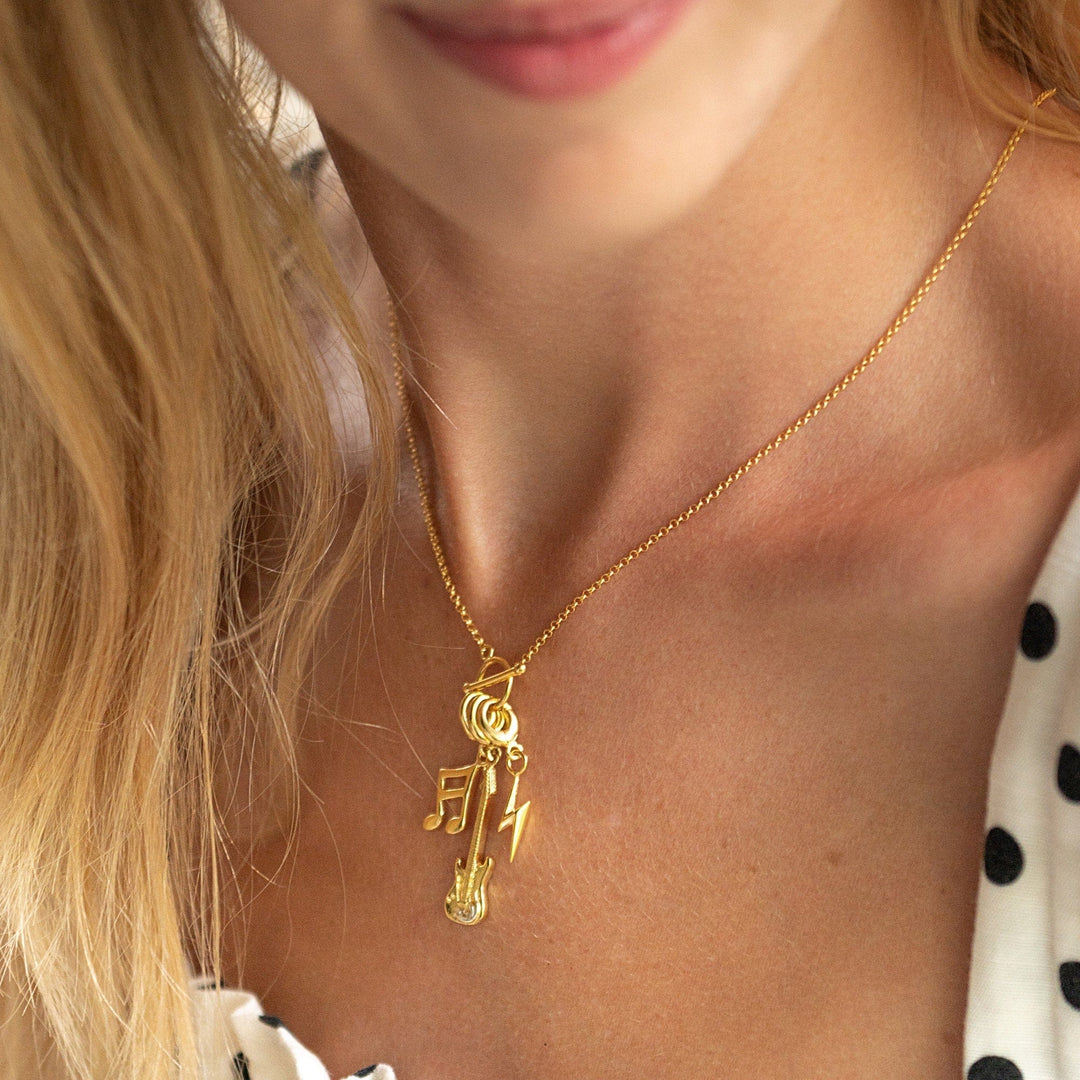 Gold Plated Electric Guitar Charm CGEG