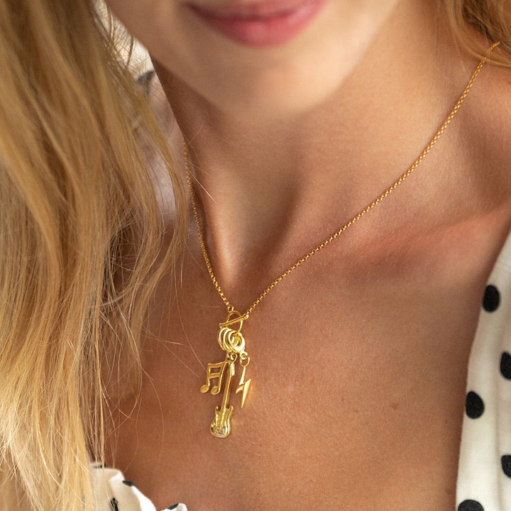 Gold Plated Electric Guitar Charm CGEG