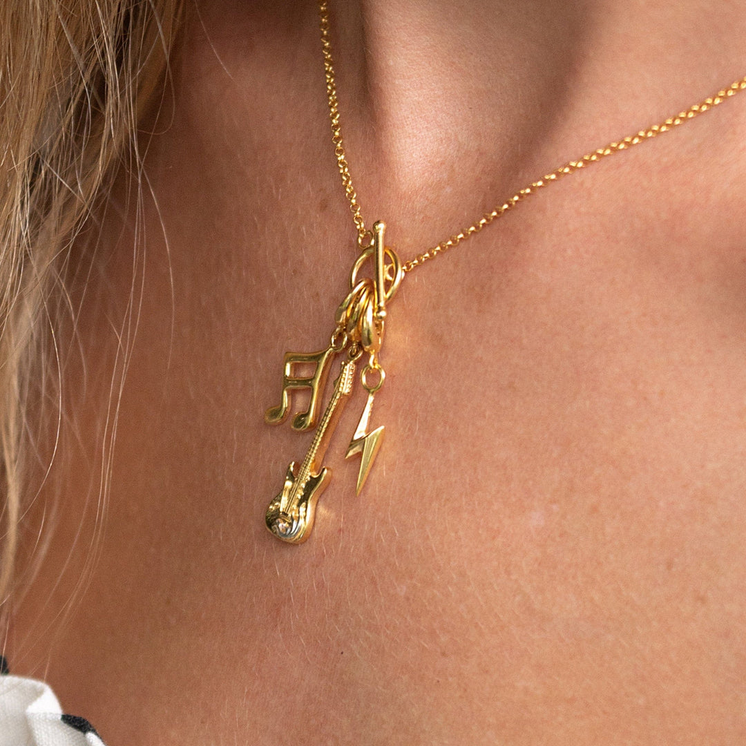 Gold Plated Electric Guitar Charm CGEG