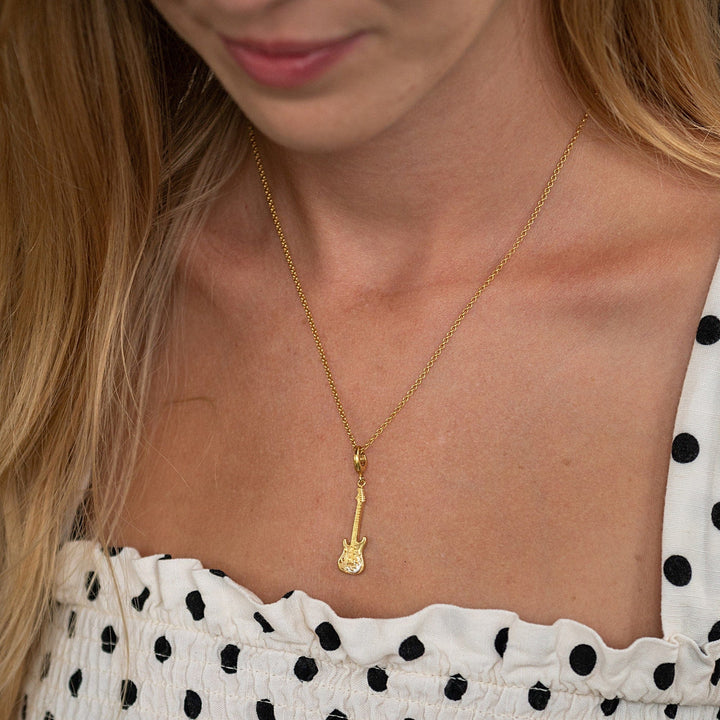 Gold Plated Electric Guitar Necklace CNGEG-1