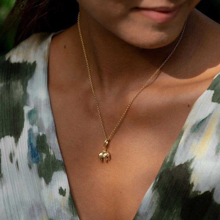 Gold Plated Elephant Necklace CNGEL-1