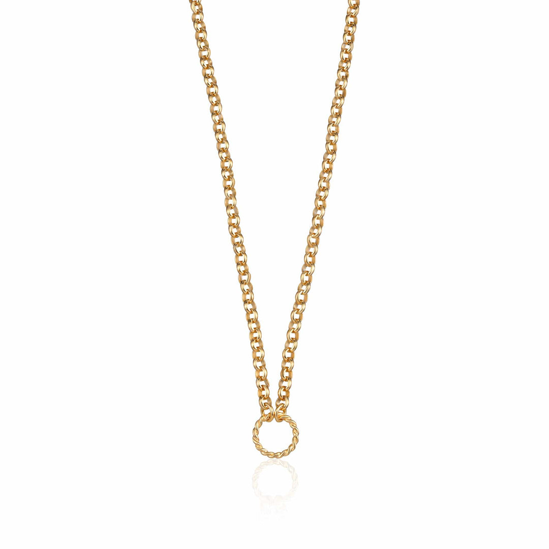Gold Plated Eternity Twist Charm Collector Necklace CHCGETWST