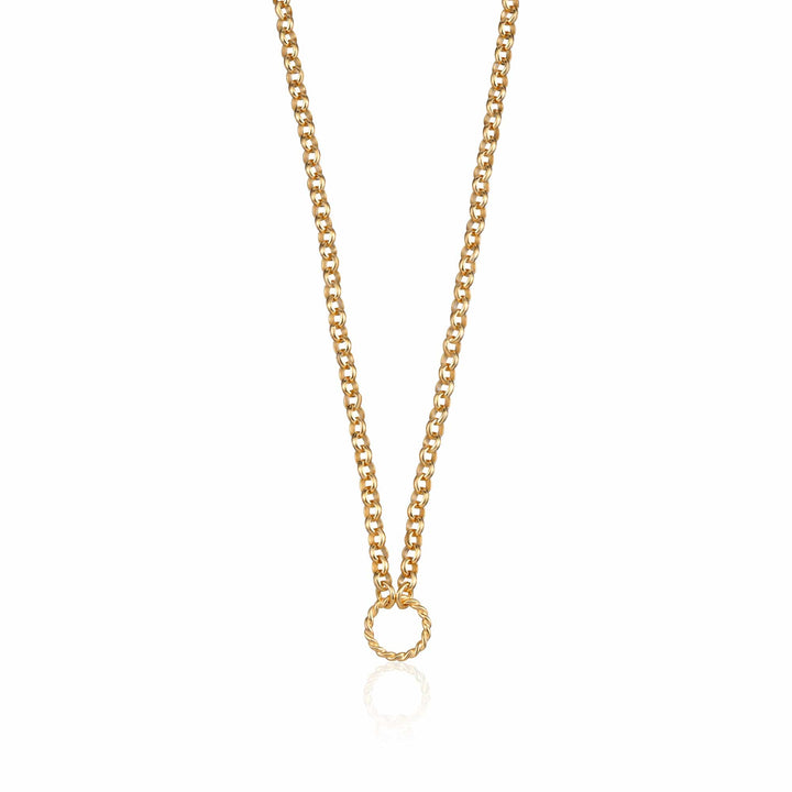 Gold Plated Eternity Twist Charm Collector Necklace CHCGETWST