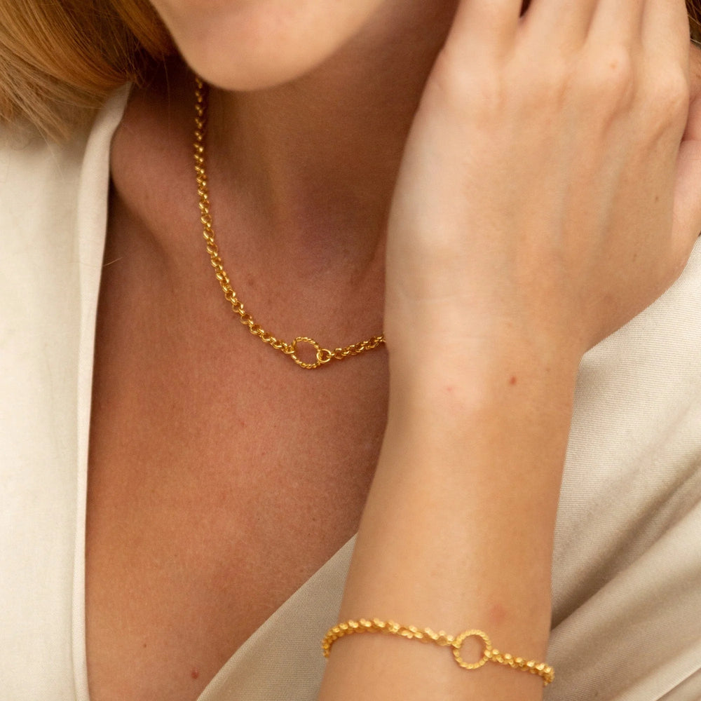 Gold Plated Eternity Twist Charm Collector Necklace CHCGETWST