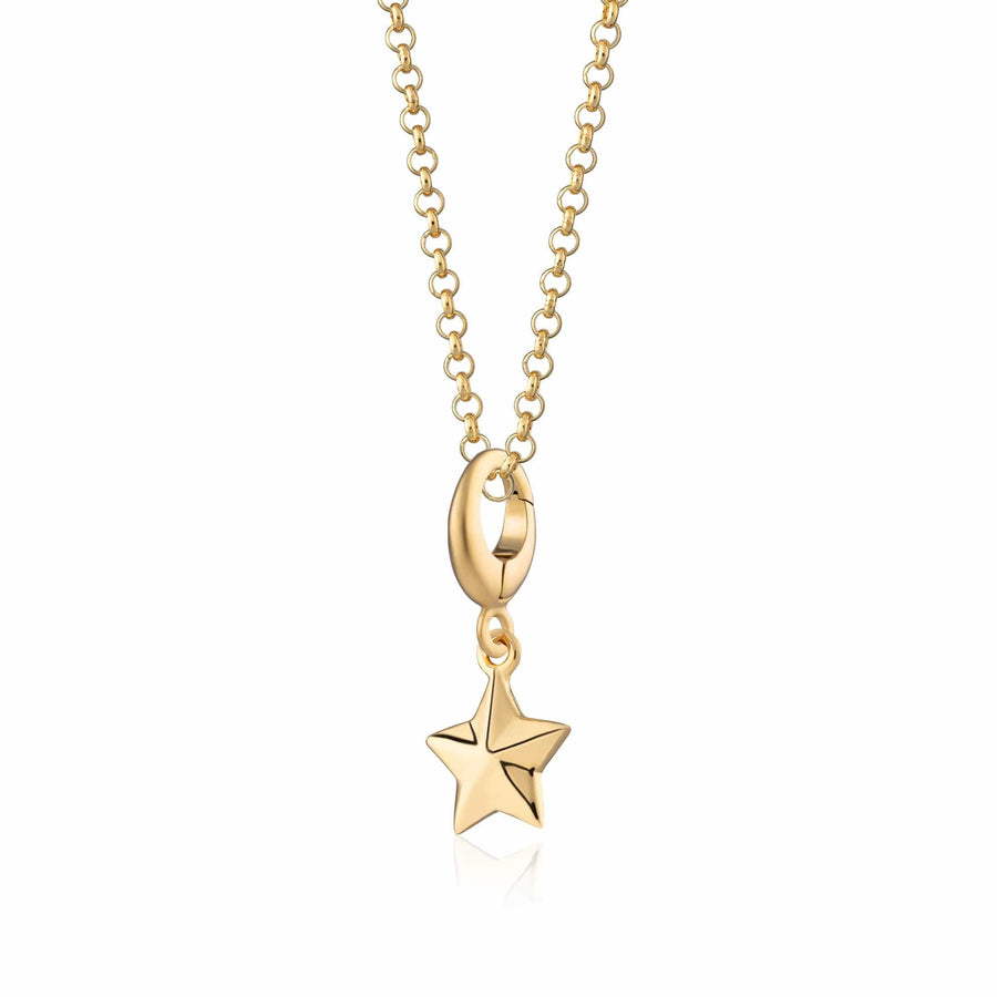 Gold Plated Faceted Star Necklace CNGFST-1