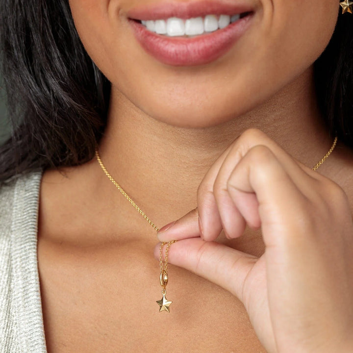 Gold Plated Faceted Star Necklace CNGFST-1