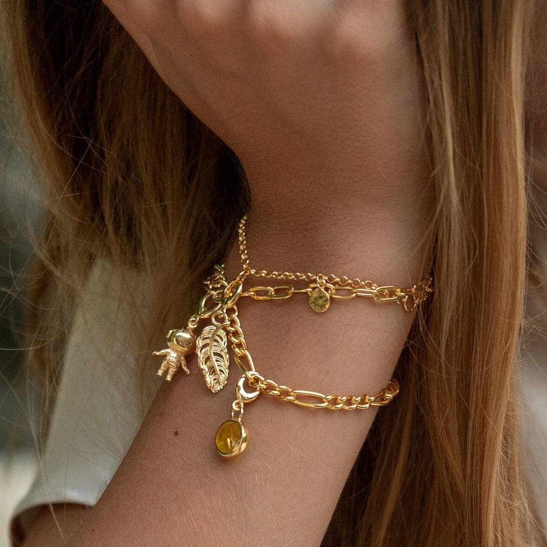 Gold Plated Feather Charm CGFS
