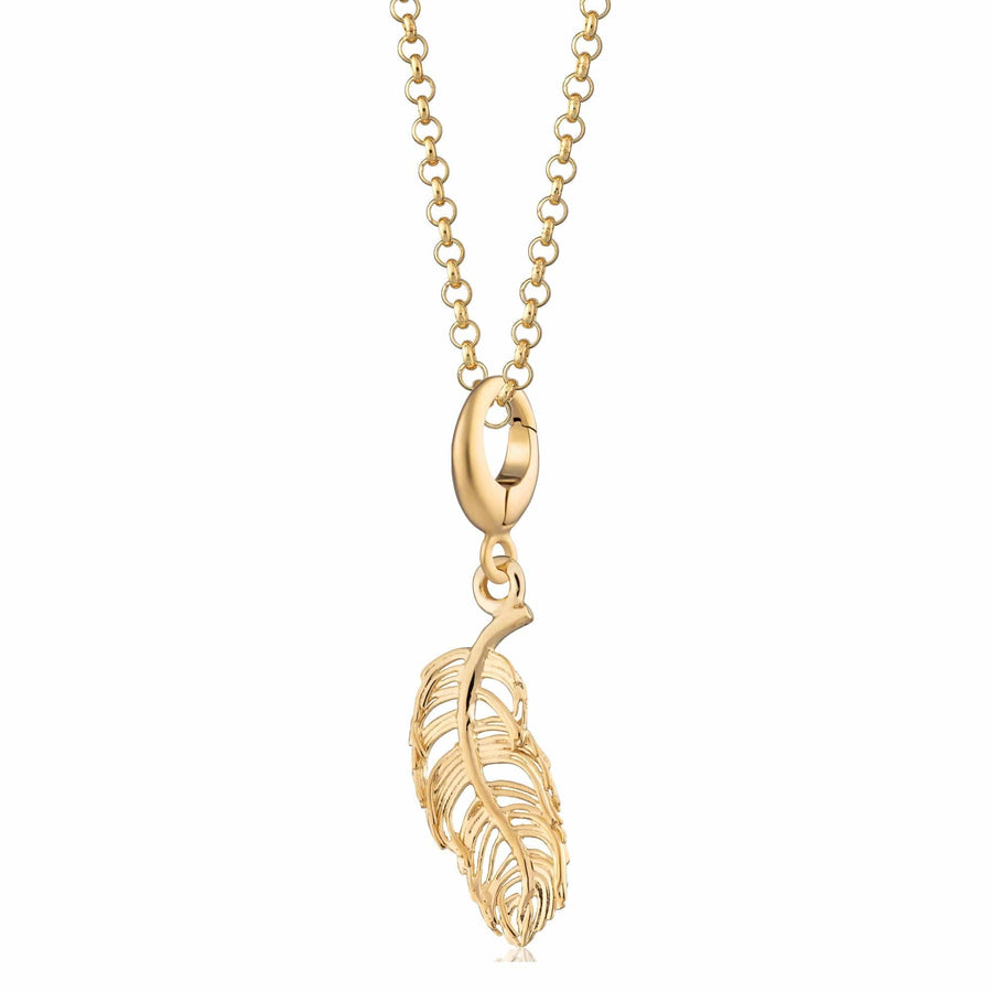 Gold Plated Feather Necklace CNGFS-1