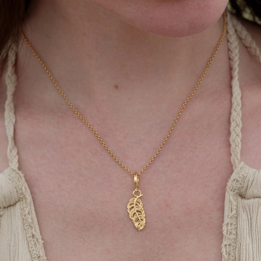 Gold Plated Feather Necklace CNGFS-1