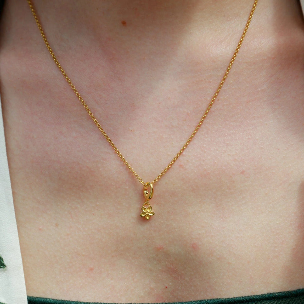 Gold Plated Forget Me Not Flower Necklace CNGFMN-1