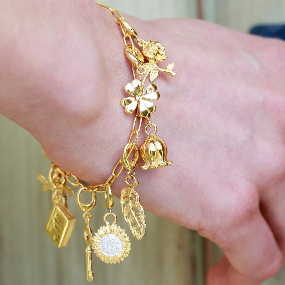 Gold Plated Four Leaf Clover Charm CG4C