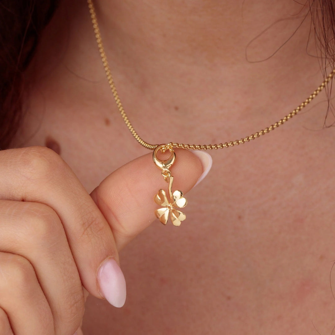 Gold Plated Four Leaf Clover Charm CG4C