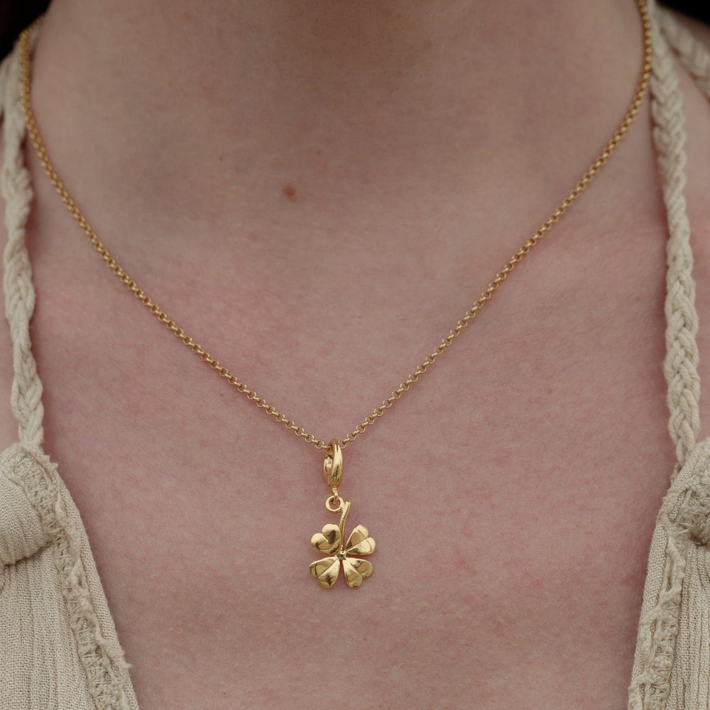 Gold Plated Four Leaf Clover Necklace CNG4C-1