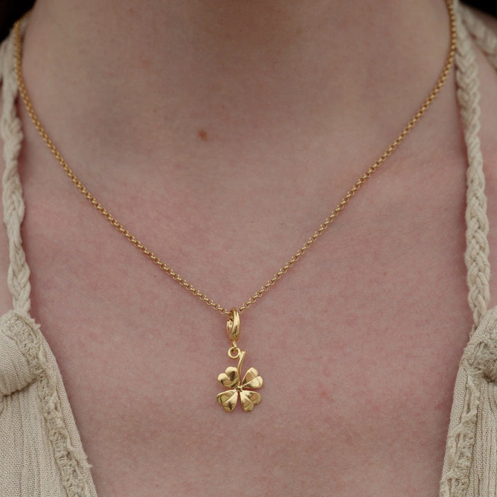 Gold Plated Four Leaf Clover Necklace CNG4C-1