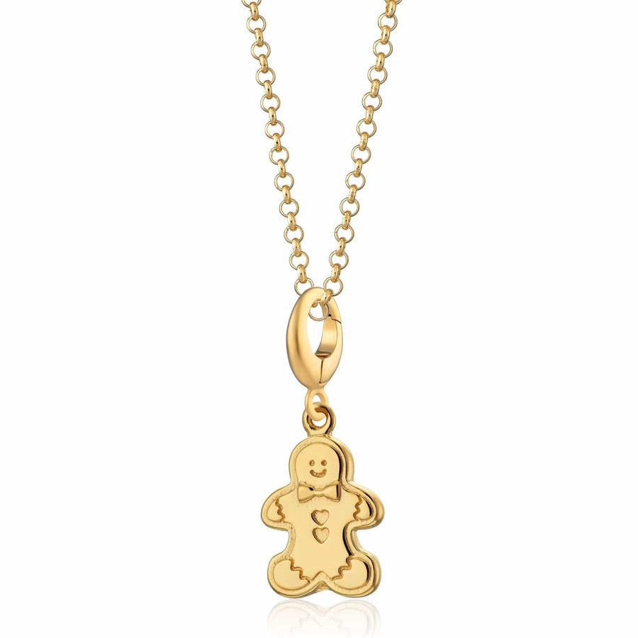 Gold Plated Gingerbread Man Biscuit Necklace CNGGB-1