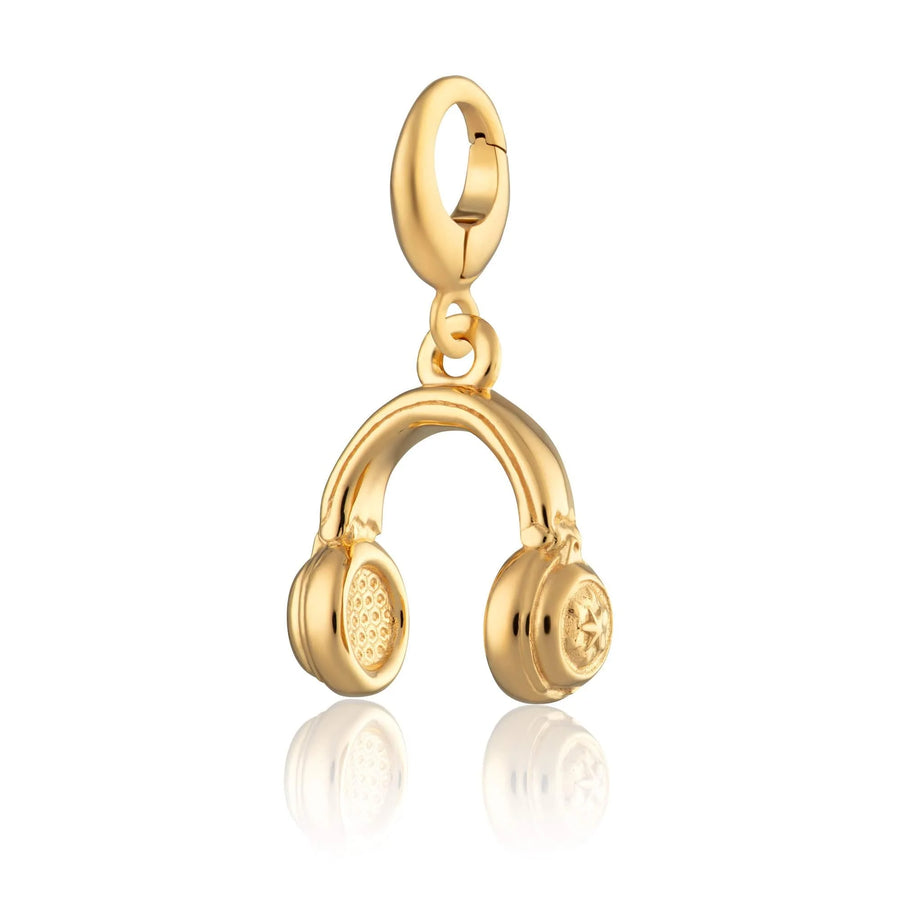 Gold Plated Headphones Charm CGHDP