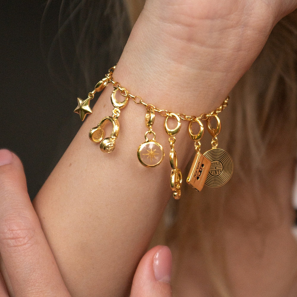 Gold Plated Headphones Charm CGHDP