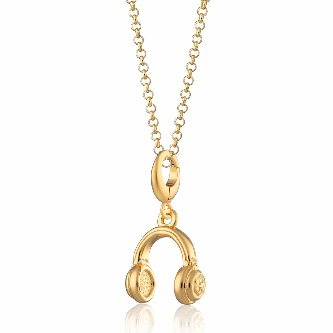 Gold Plated Headphones Necklace CNGHDP-1