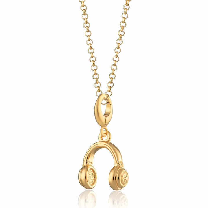 Gold Plated Headphones Necklace CNGHDP-1