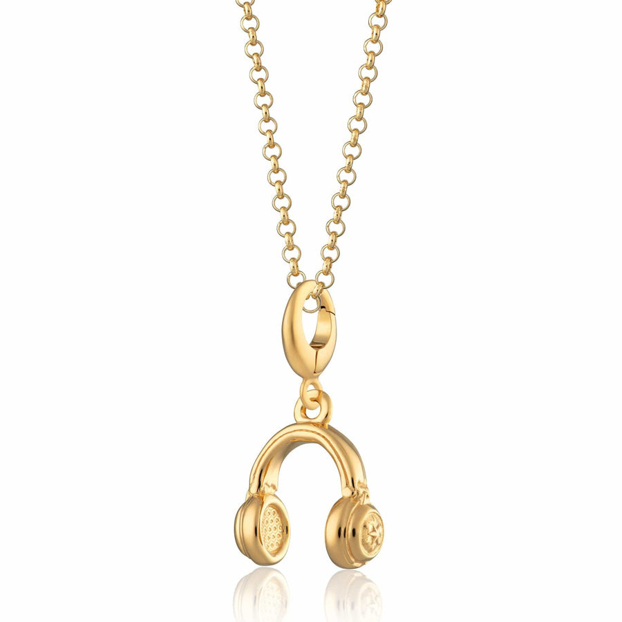 Gold Plated Headphones Necklace CNGHDP-1