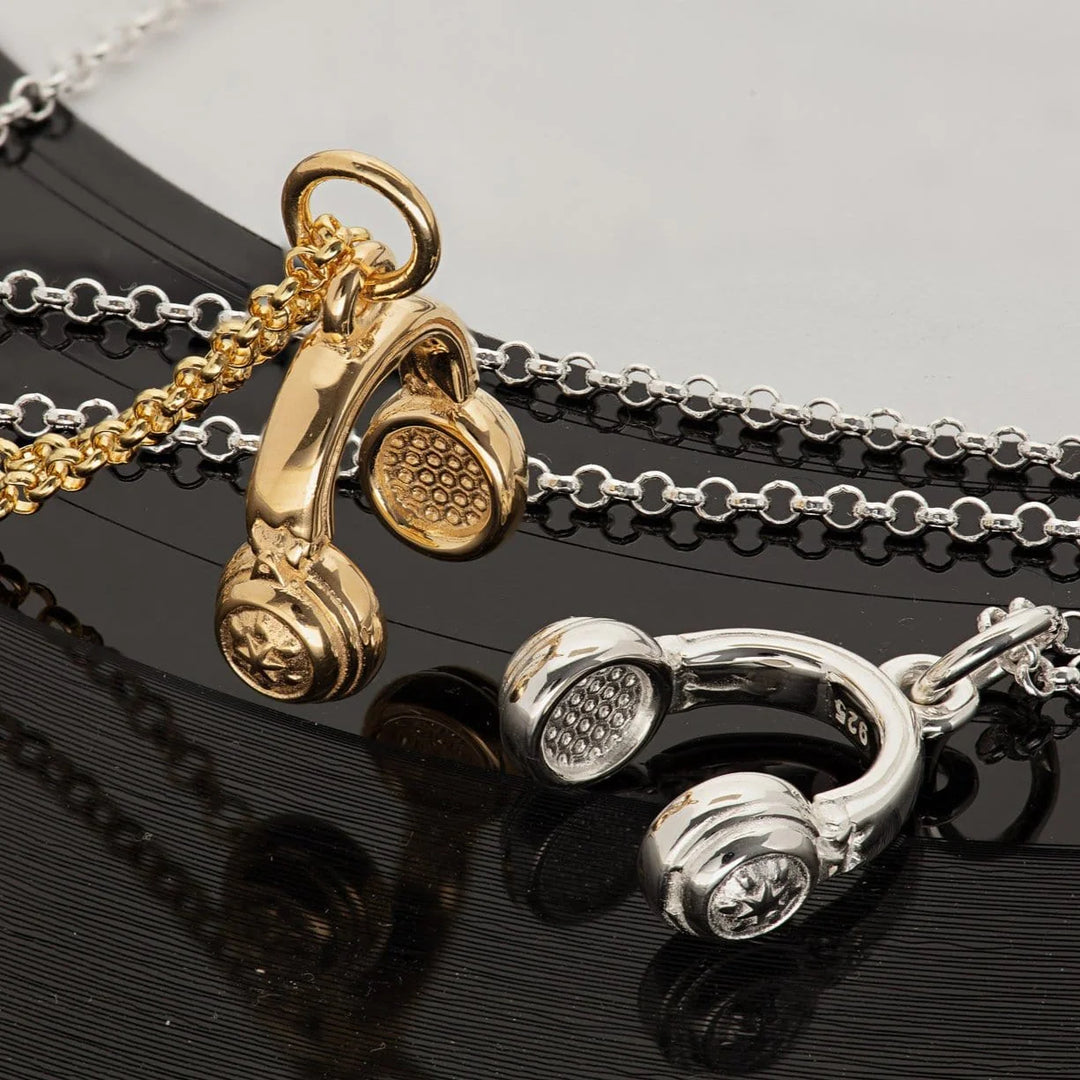 Gold Plated Headphones Necklace CNGHDP-1
