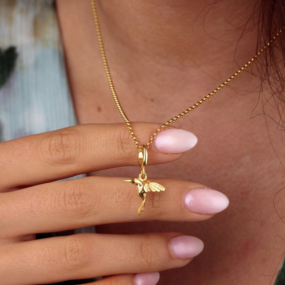 Gold Plated Hummingbird Charm CGHB