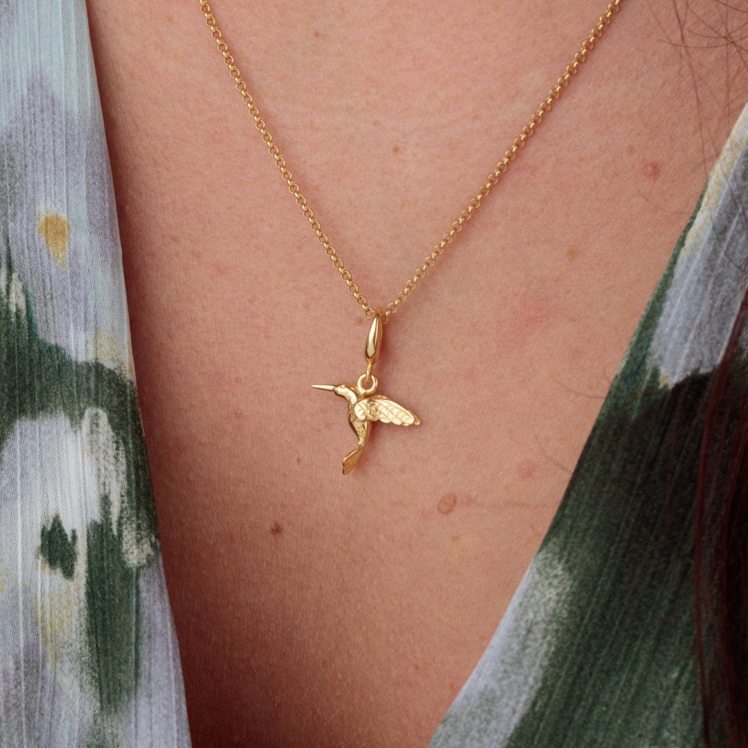Gold Plated Hummingbird Necklace CNGHB-1