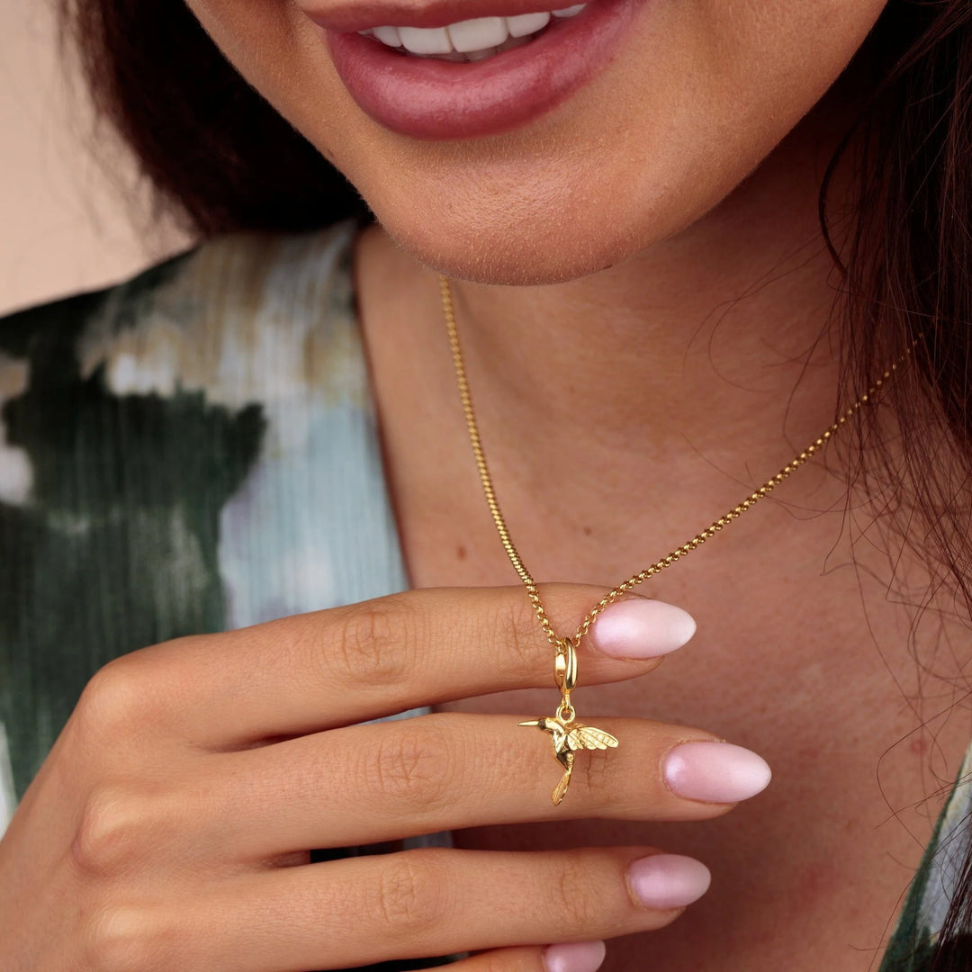 Gold Plated Hummingbird Necklace CNGHB-1