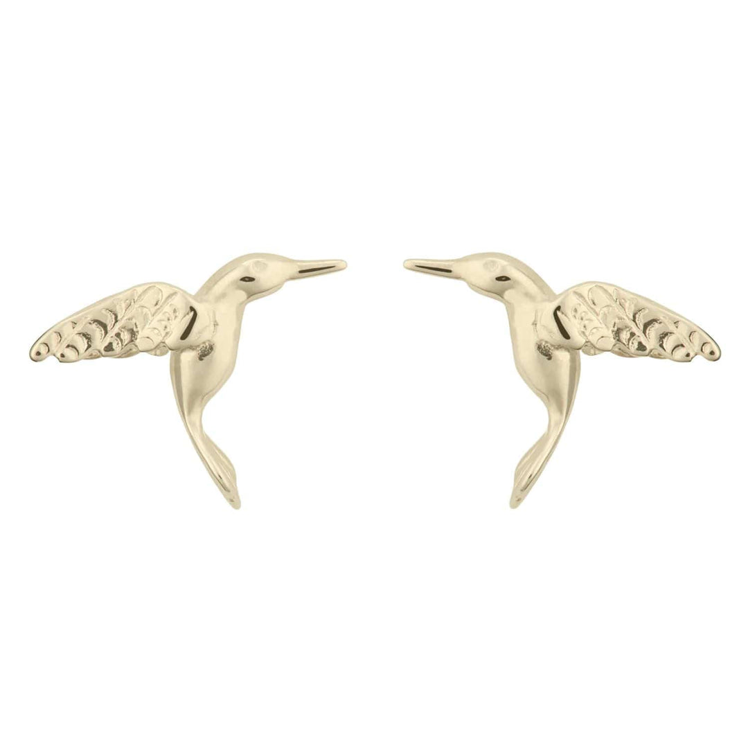 Gold Plated Hummingbird Stud Earrings SEGHB
