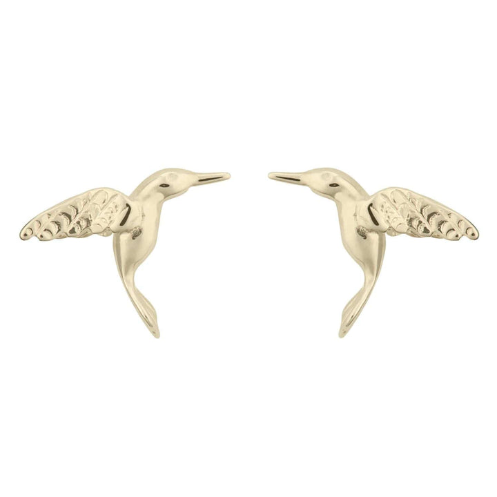 Gold Plated Hummingbird Stud Earrings SEGHB