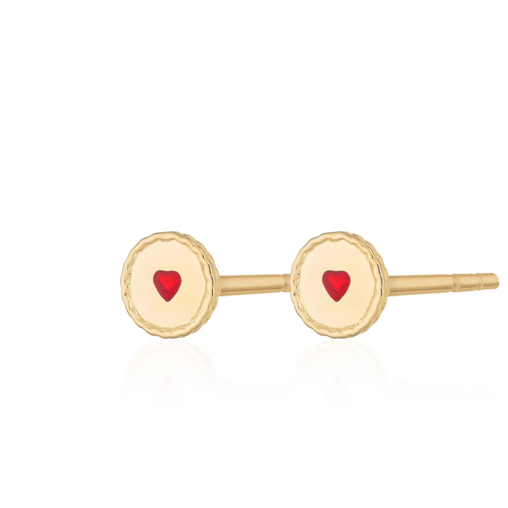 Gold Plated Jammie Dodger Stud Earrings SEGJAM