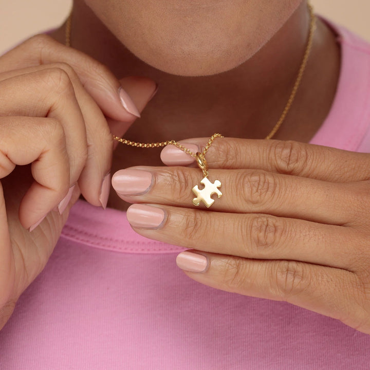 Gold Plated Jigsaw Necklace CNGJZ-1