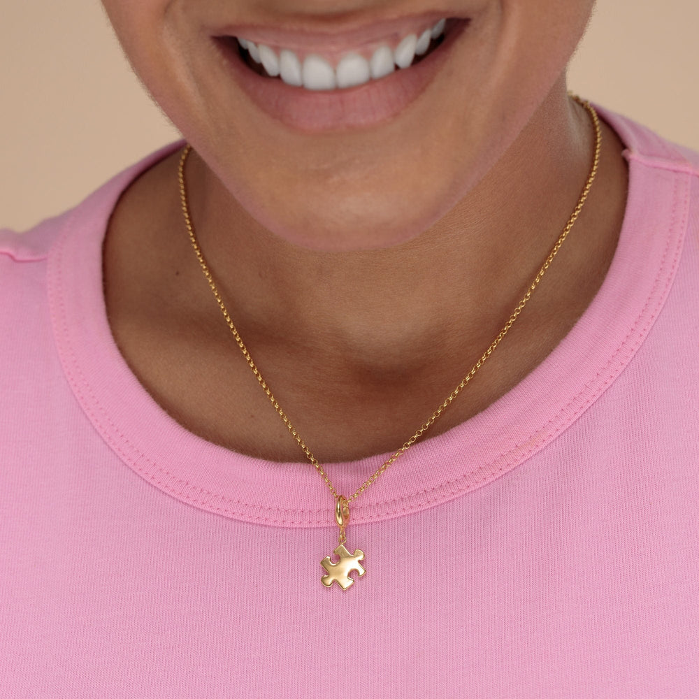 Gold Plated Jigsaw Necklace CNGJZ-1