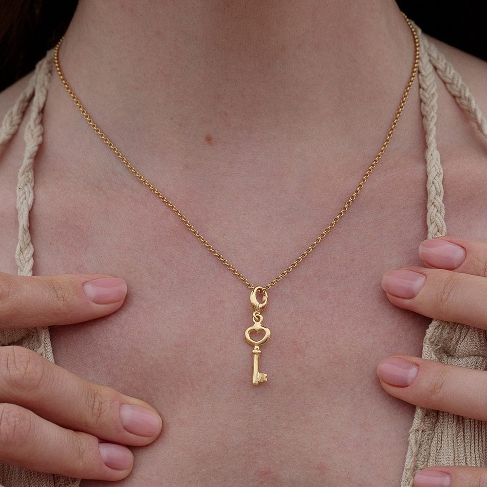 Gold Plated Key Necklace CNGKE-1